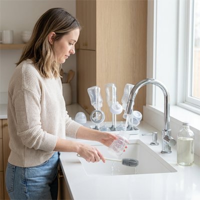 Goupillon biberon ultra efficace avec maman