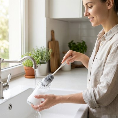 Goupillon biberon ultra efficace blanc