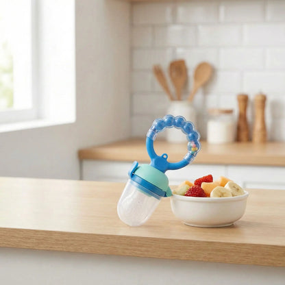 Grignoteuse bébé Charlie securitaire silicone sans BPA bleu