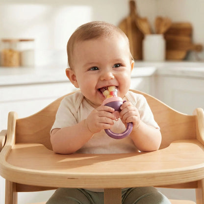 Grignoteuse bébé Charlie securitaire silicone sans BPA mauve