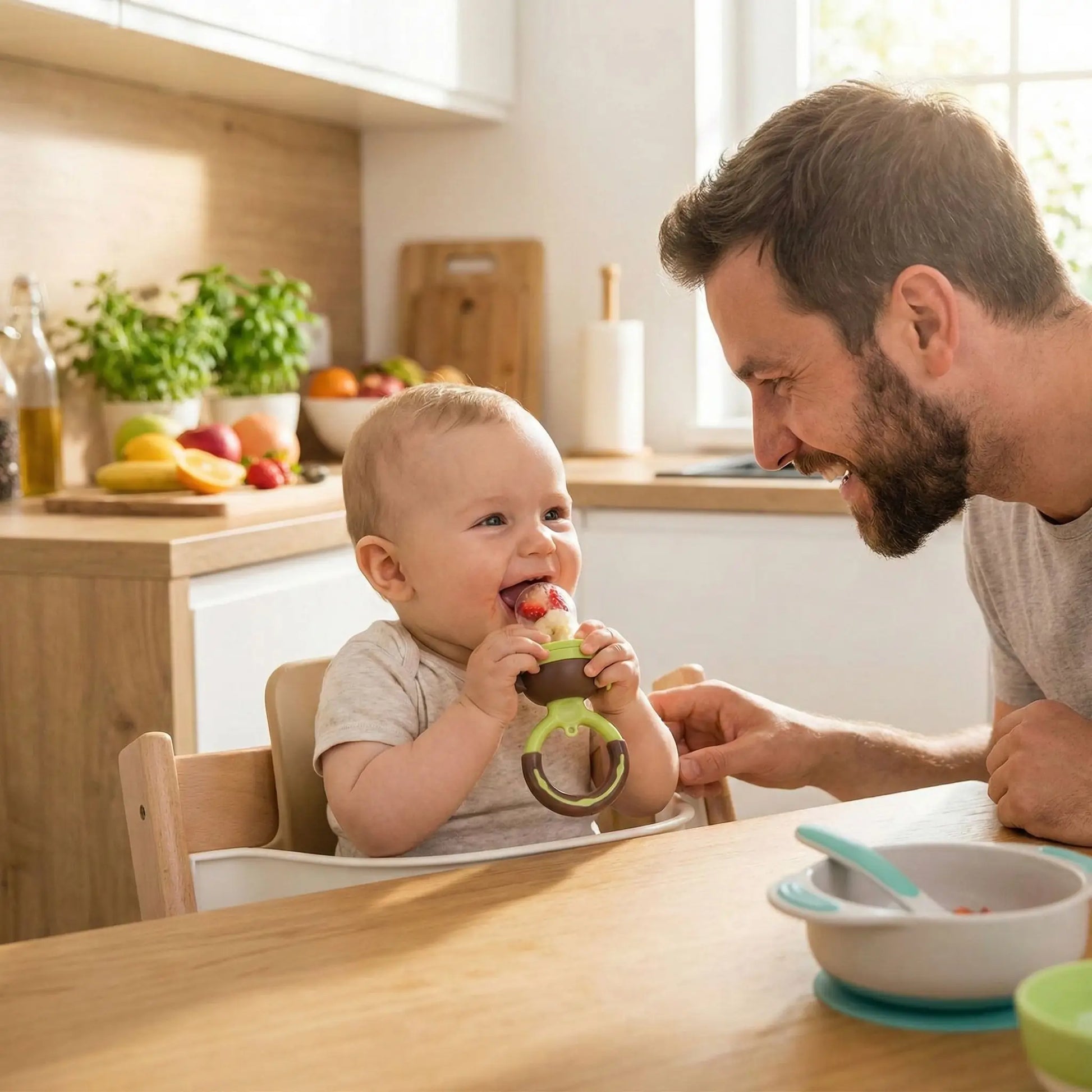 Grignoteuse bébé Charlie securitaire silicone sans BPA vert
