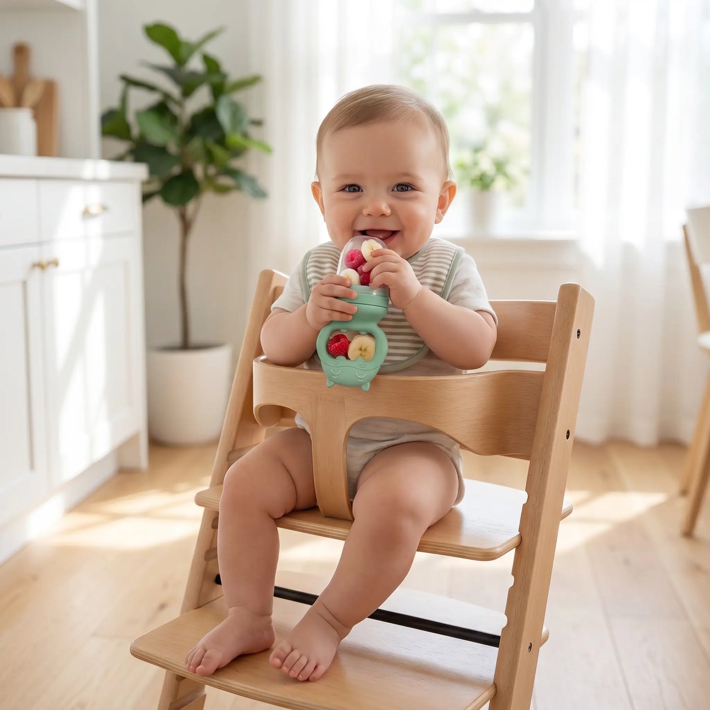 Grignoteuse bébé anti étouffement vert