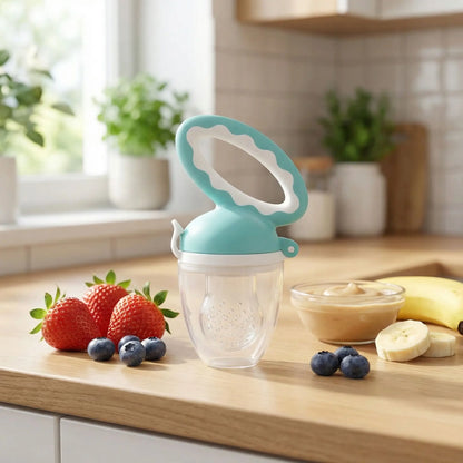 grignoteuse bébé requin silicone bleu