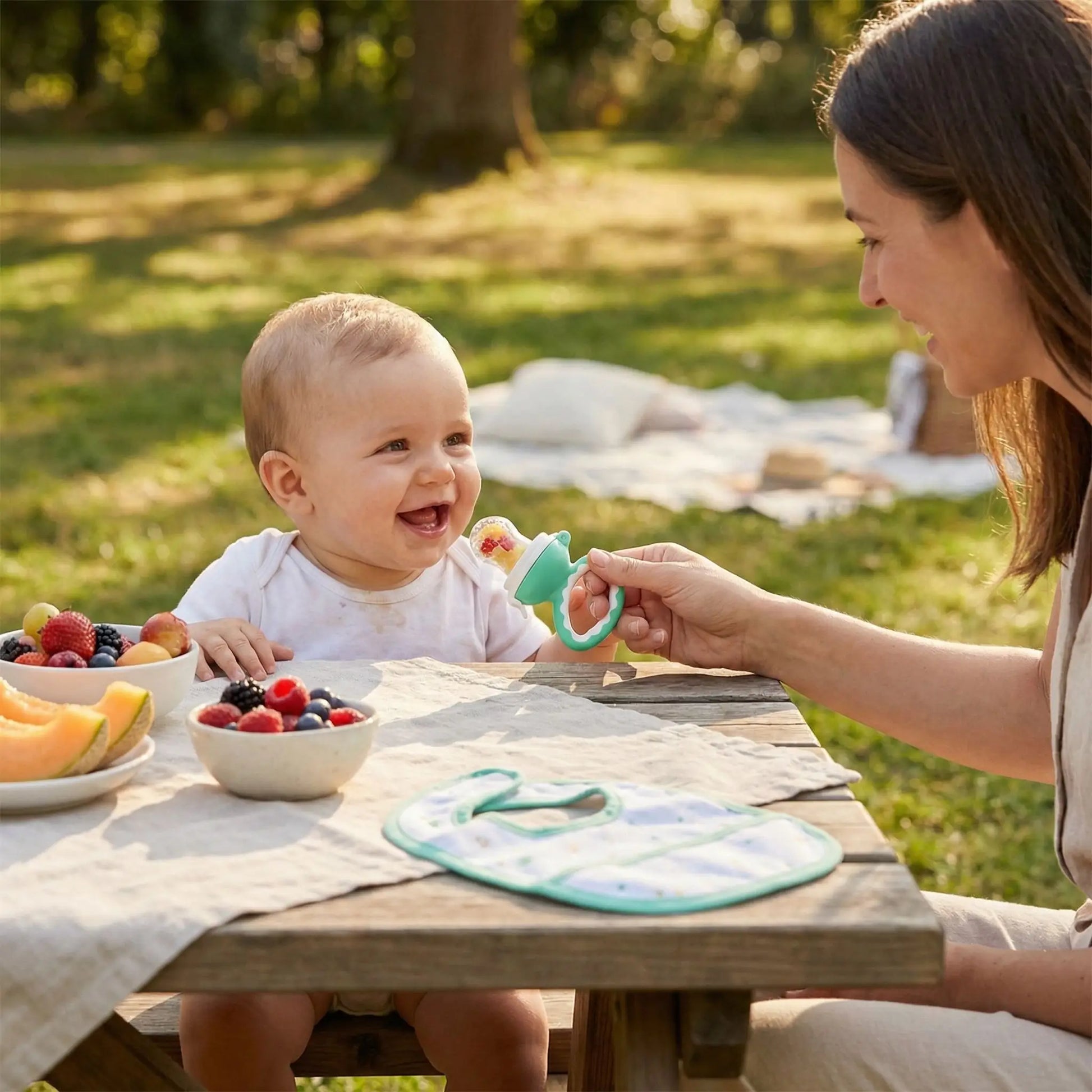 Grignoteuse bébé requin silicone vert