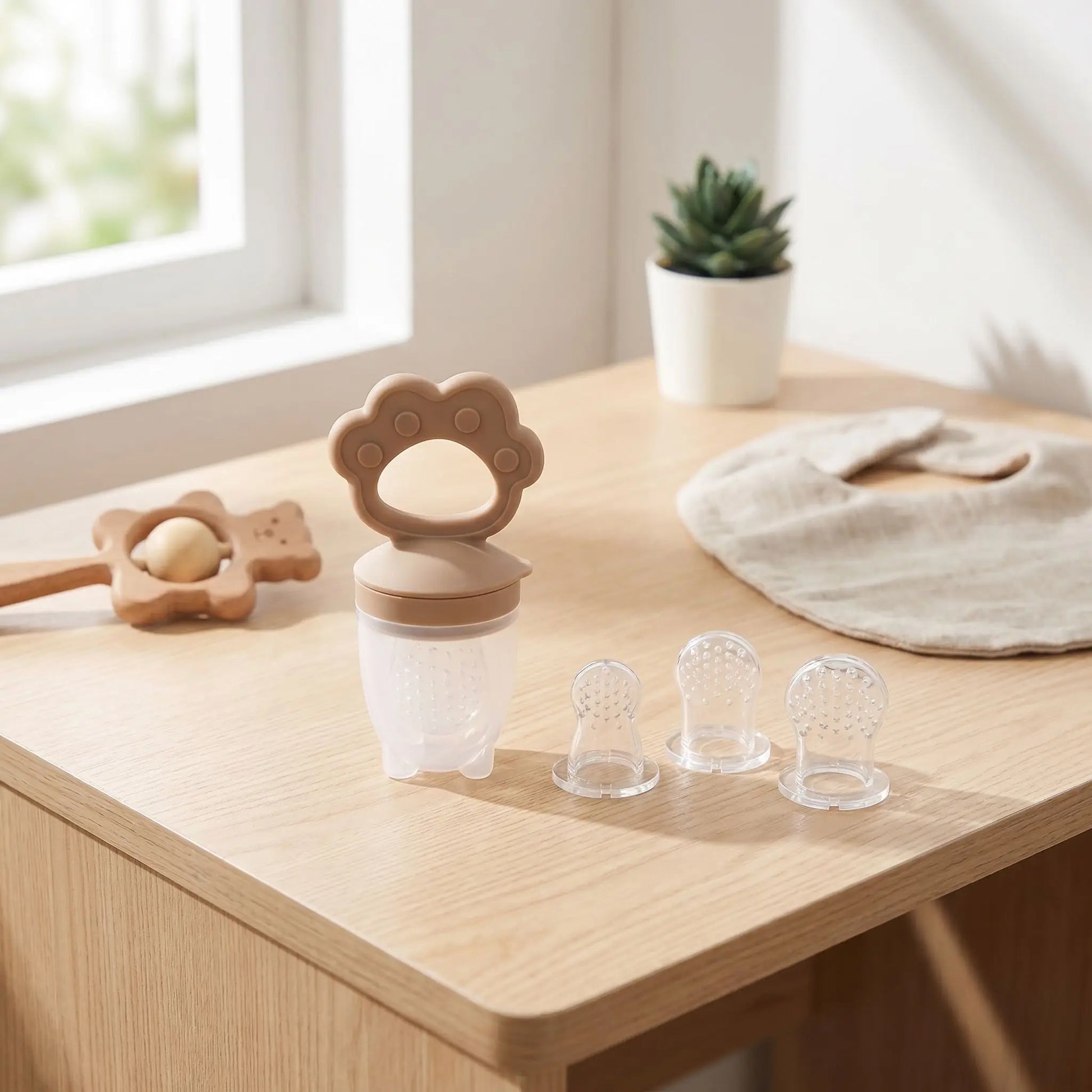 Grignoteuse bébé silicone sans bpa brun