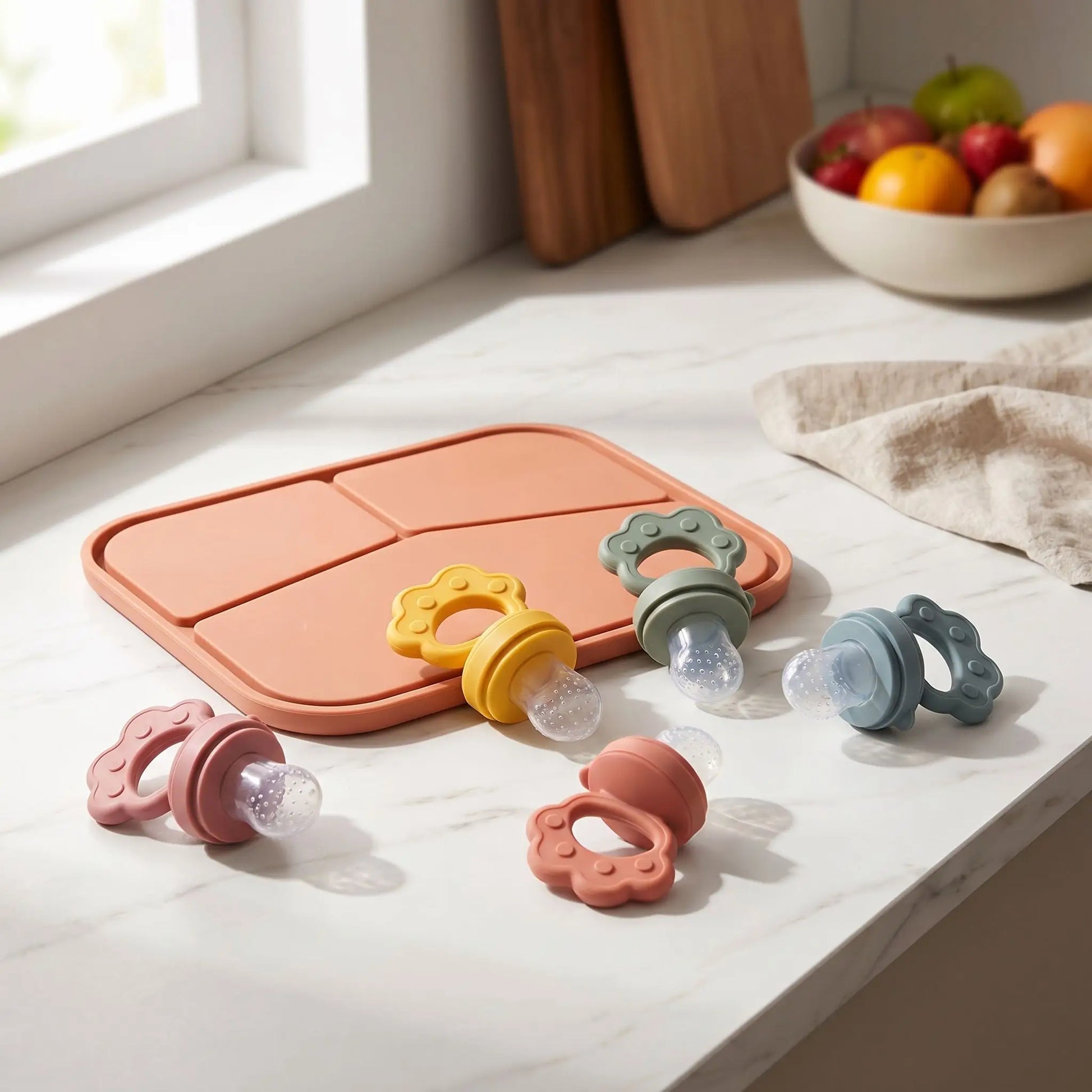 Grignoteuse bébé silicone sans bpa différentes couleurs