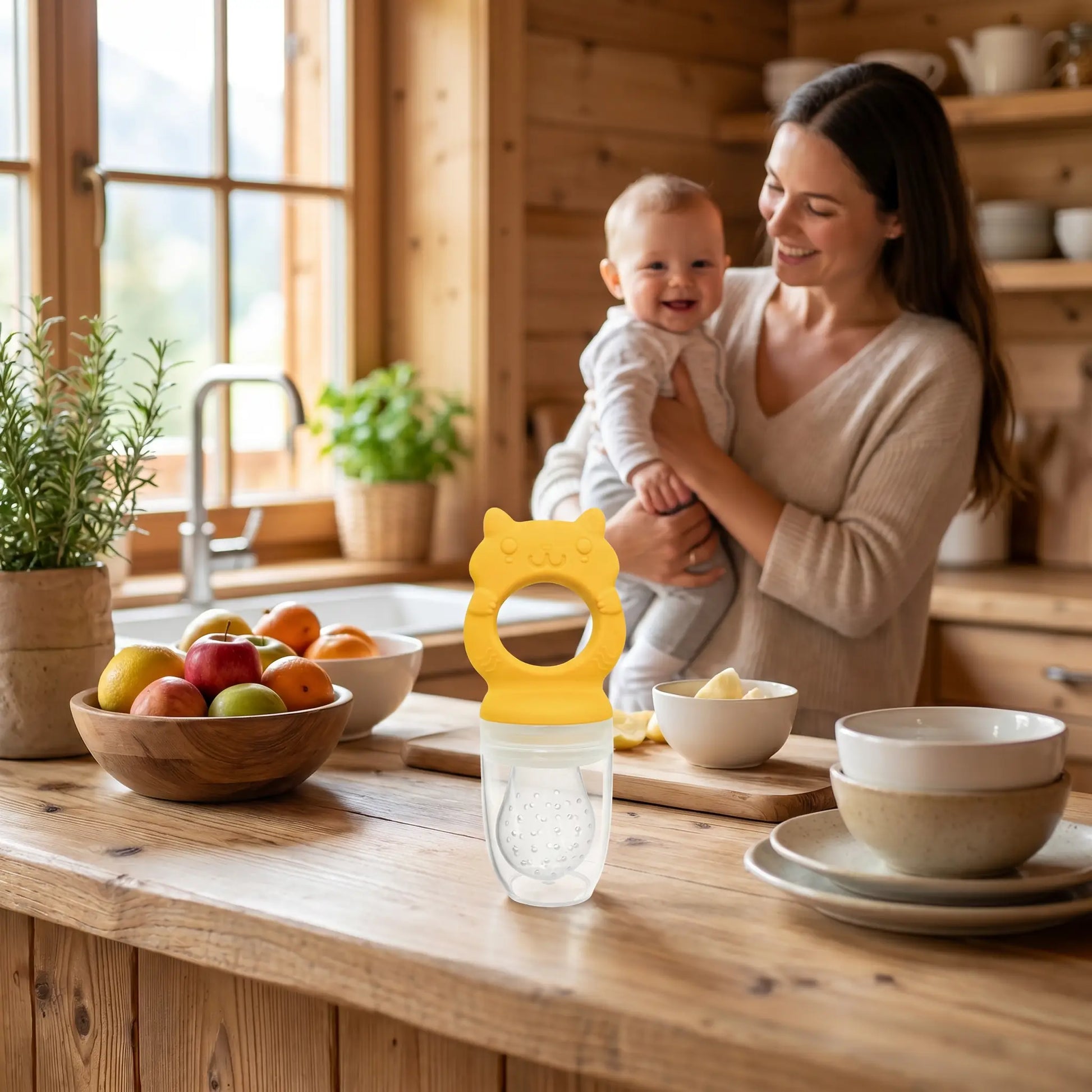 Grignoteuse pour bébé silicone jaune