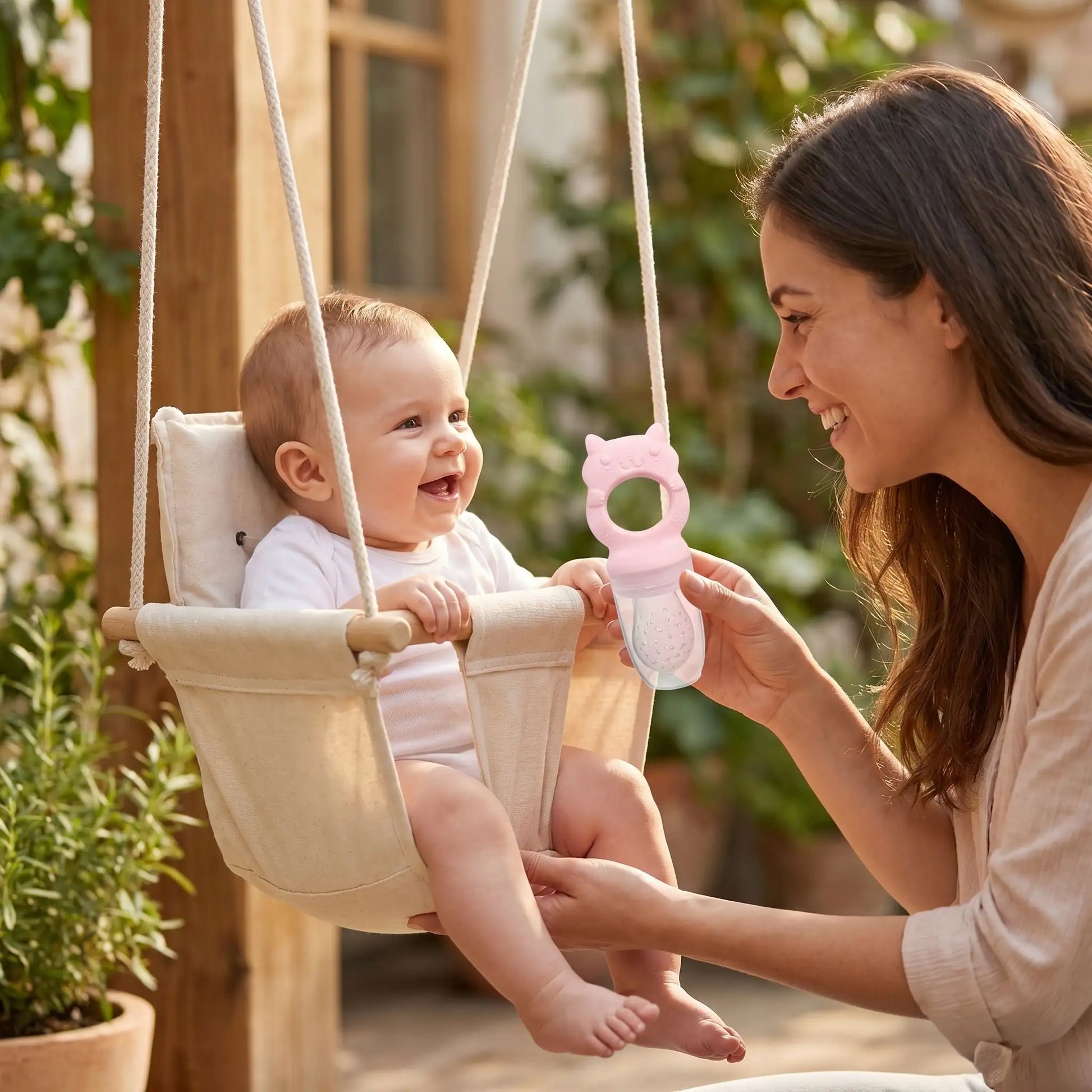 Grignoteuse pour bébé silicone rose