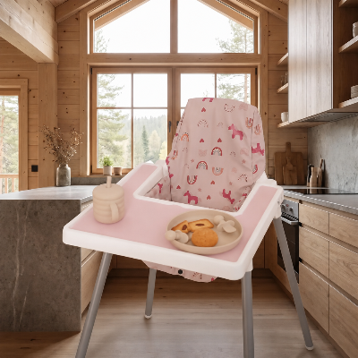 Housse pour chaise haute lavable et confortable avec dessert