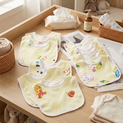 Lot de Bavoirs bébé jaune
