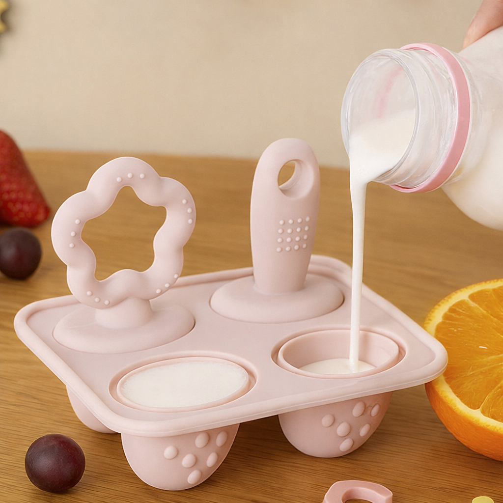 moule à glace silicone rose