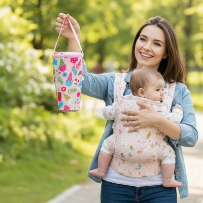 Porte biberon avec maman
