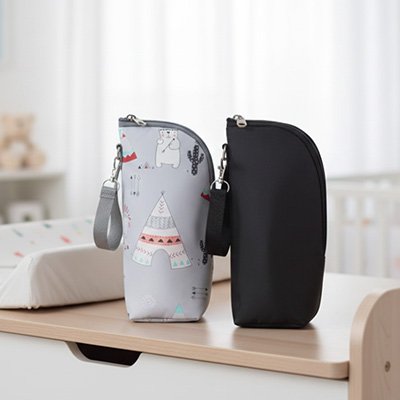 Porte biberon main libre gris