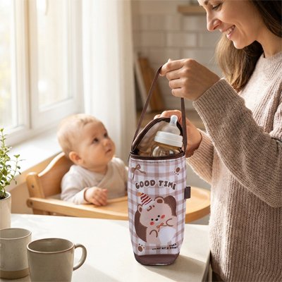 Porte biberon nomad thermo ourson brun