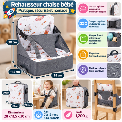 Rehausseur chaise léger à transporter dimensions