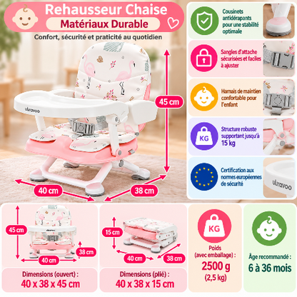 Rehausseur chaise matériaux durable dimensions
