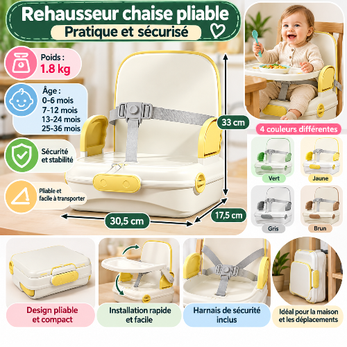Rehausseur chaise pliable dimensions