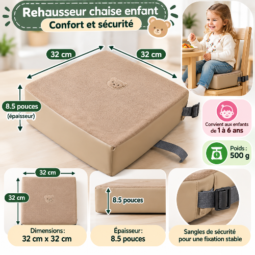 Rehausseur chaise pour enfant dimensions