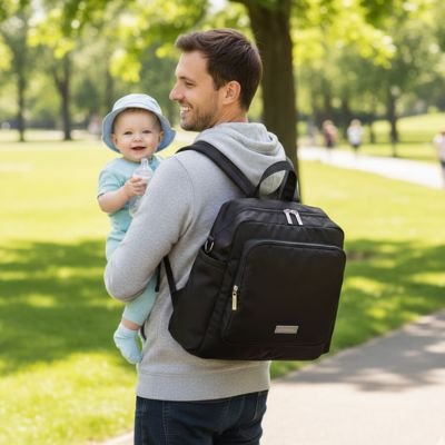 Sac a dos a langer adapté aux déplacements avec papa