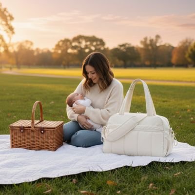 Sac à langer bébé multipoches avec panier