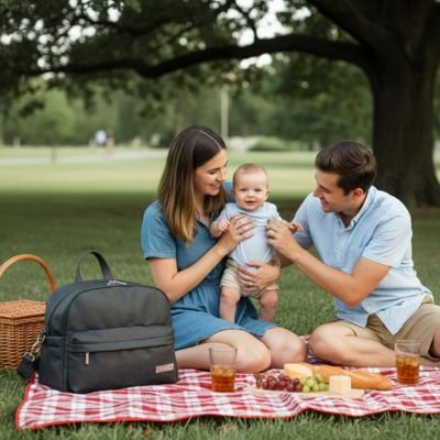Sac a langer bébé pratique et élégant avec maman et papa