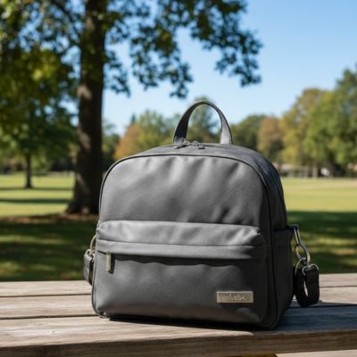 Sac a langer bébé sur table de pique nique noir