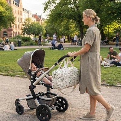 Sac à langer bébé ultra spacieux blanc