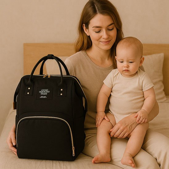 Sac a langer imperméable noir