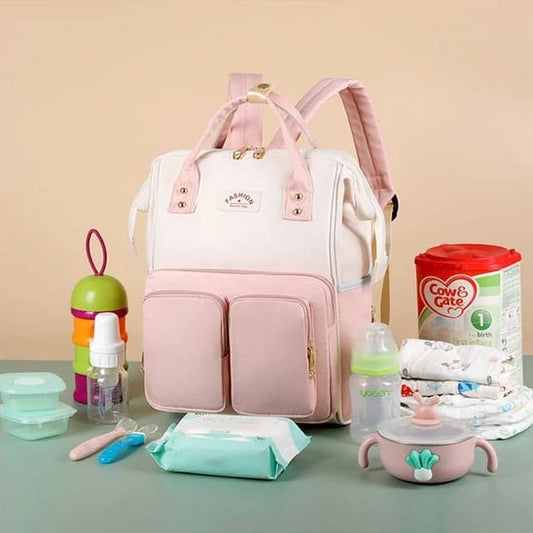 Sac a langer multi poche rose