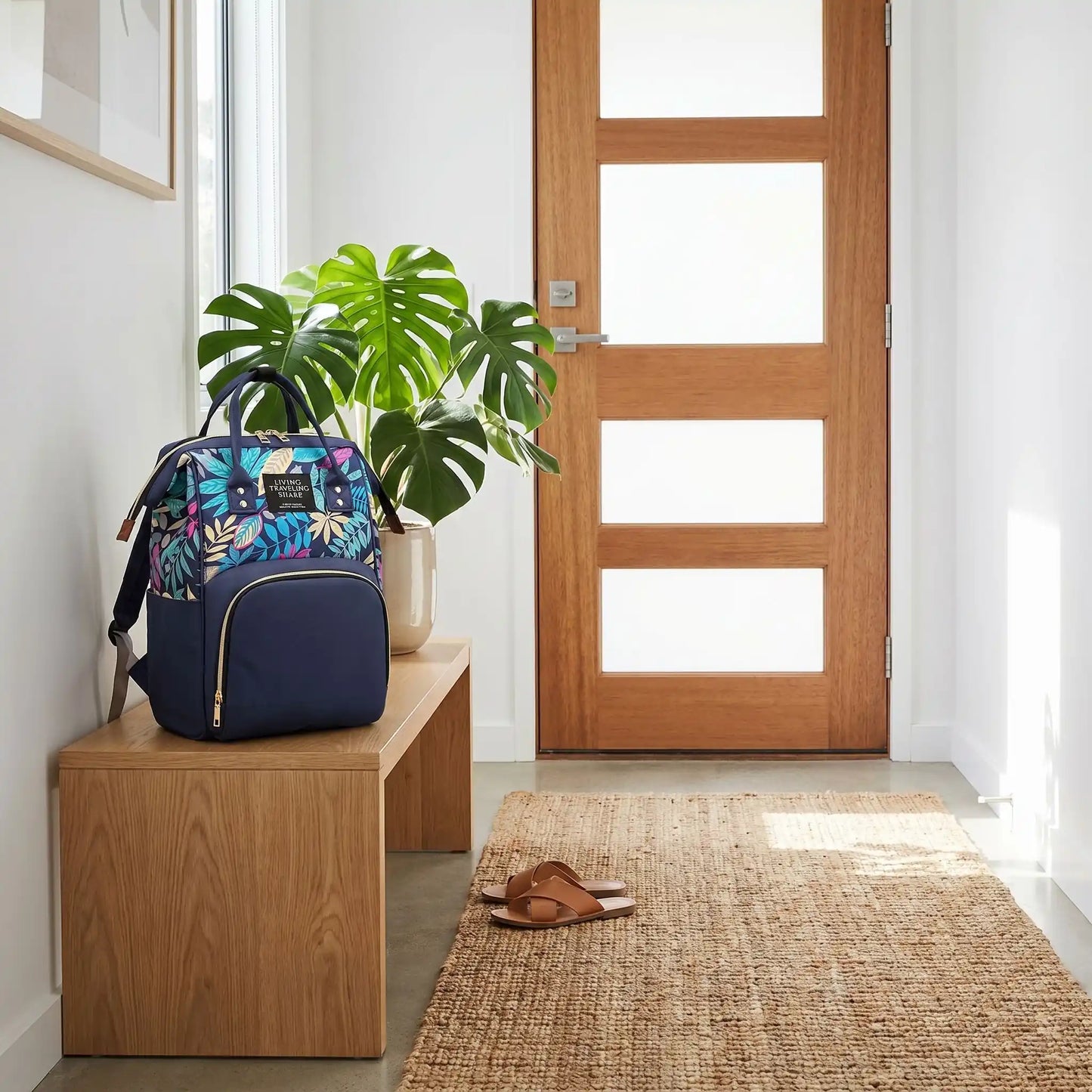 Sac à langer pratique sur bleu