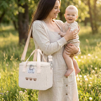 Sac isotherme bébé compact pratique blanc