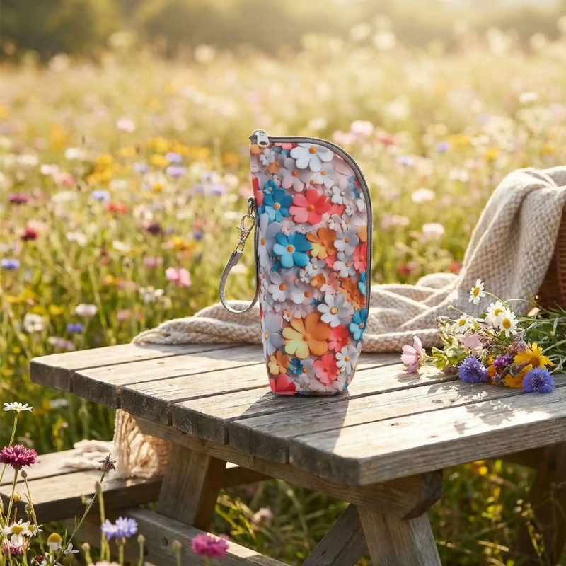 Sac isotherme bébé nomade idéal fleurs bleus