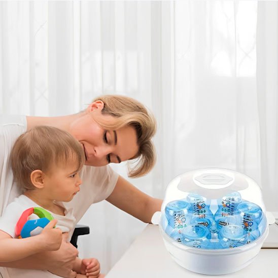 Stérilisateur biberon bouteille bleu