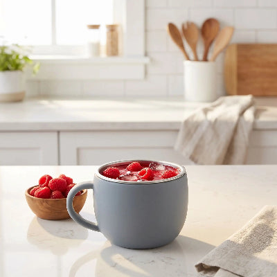 Tasse d'apprentissage acier hinoxydable coueur caillou