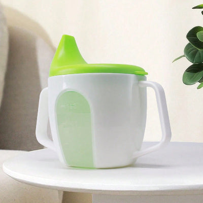Tasse d'apprentissage bébé ergonomique verte