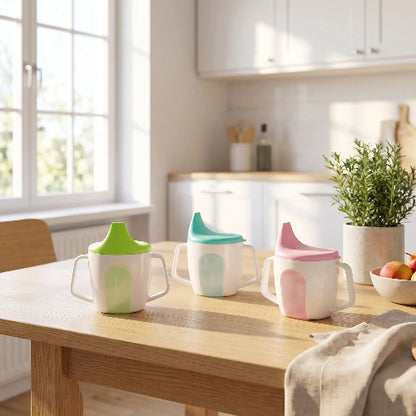 Tasse d'apprentissage bébé anti fuite trois couleurs