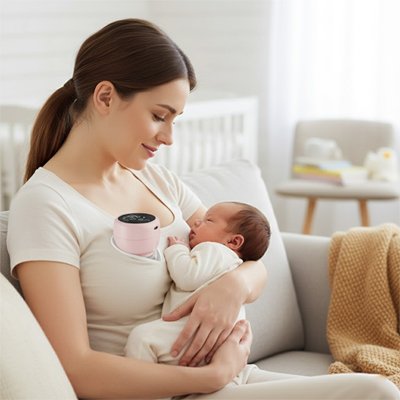 Tire lait main libre avec maman