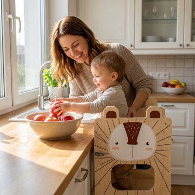 Tour d'apprentissage​ en bois avec bébé