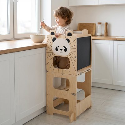 Tour d'apprentissage​ en bois avec ourson