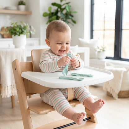 Ustensile cuisine bébé silicone vert