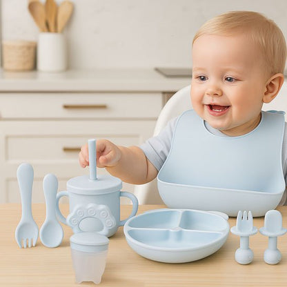 Vaisselle bébé anti casse enssemble bleu
