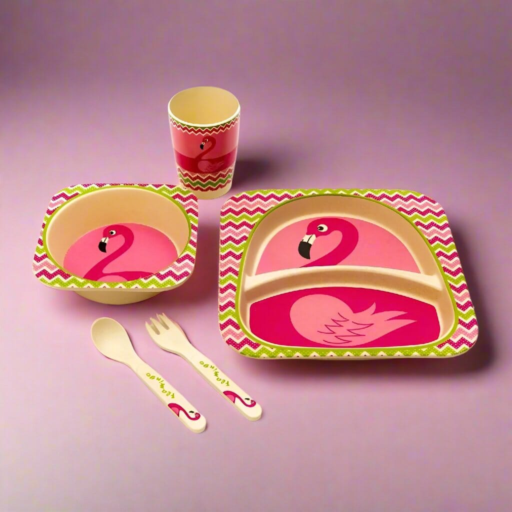Vaisselle bebe - BambooKid™ - Flamant rose - christine proulx
