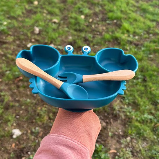 Vaisselle bébé crabe bleu