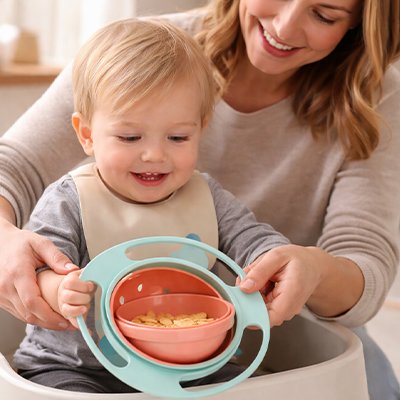vaisselle bébé sécurité pratique bol maniable vert