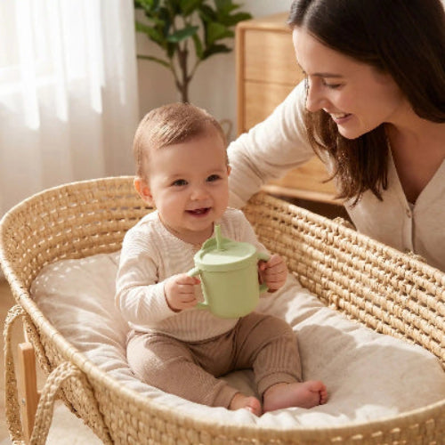 Verre bébé anti renversements vert