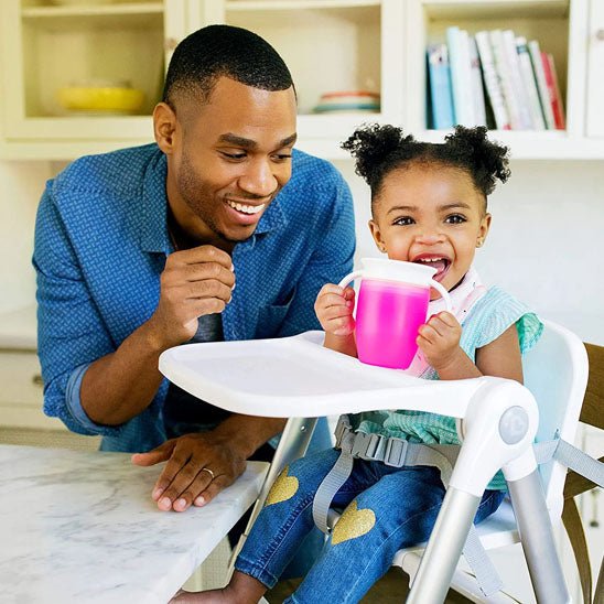 Verre Bébé avec Double Poignées rose foncé