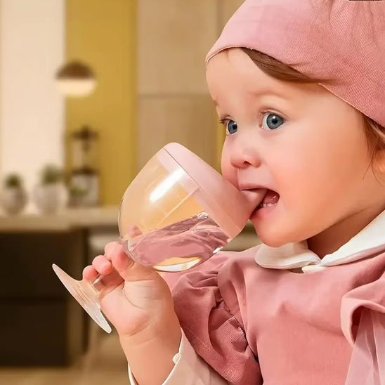 verre bebe ergonomique rose
