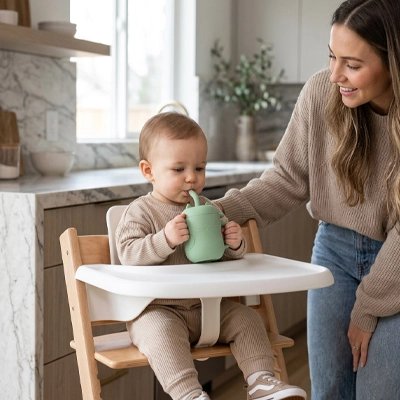 Verre bébé incassable avec paille