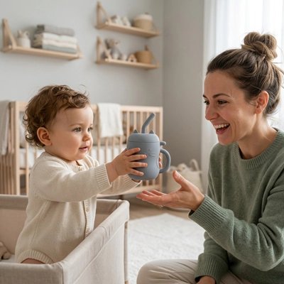 Verre bébé incassable bleu pâle