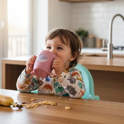 Verre bébé incassable rose pâle